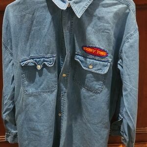 Vintage Looney Tunes Denim Long Sleeve Shirt